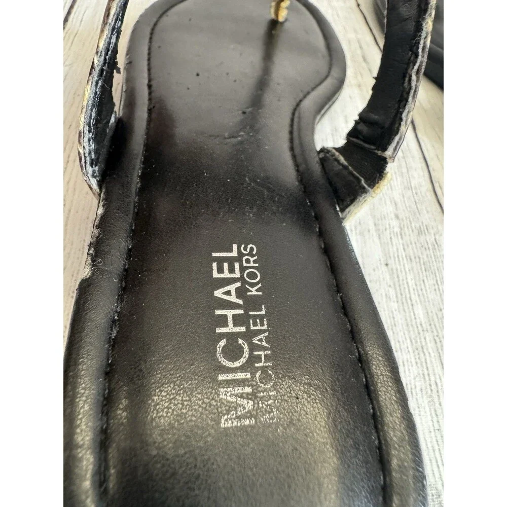 MICHAEL KORS LEATHER PYTHON PLATE THONG women SANDALS SZ  9M